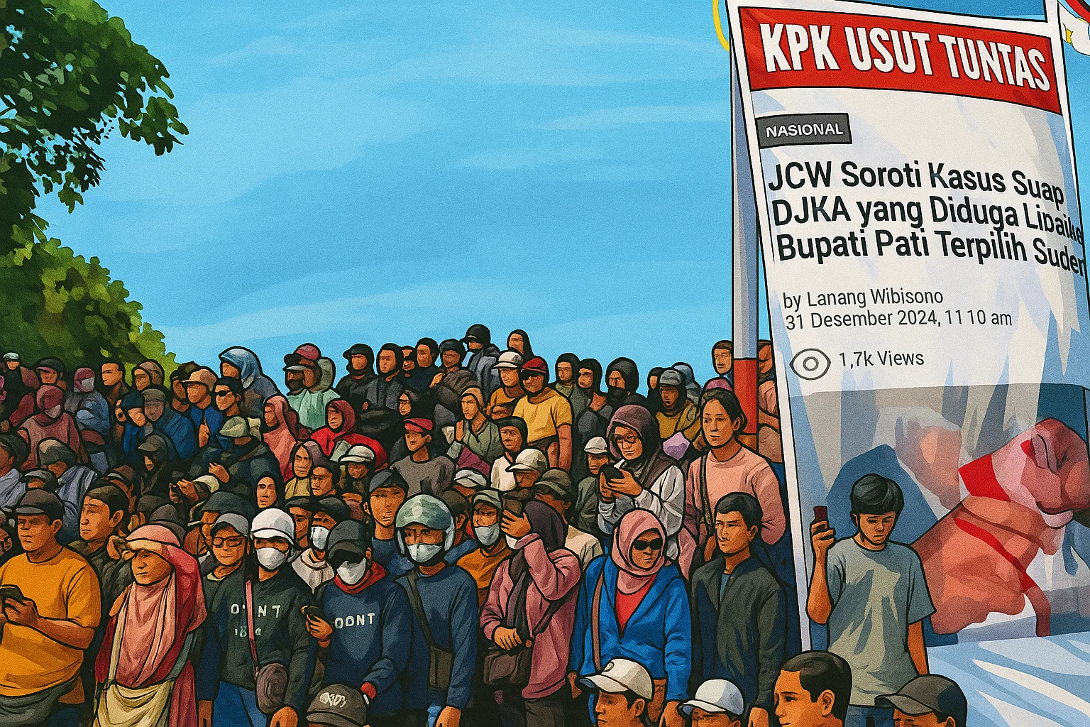Ilustrasi - Aksi unjuk rasa menuntut Bupati Pati Sudewo mundur dari jabatannya, Rabu 13 Agustus 2025, diwarnai dengan spanduk dan banner berisi berbagai tuntutan.