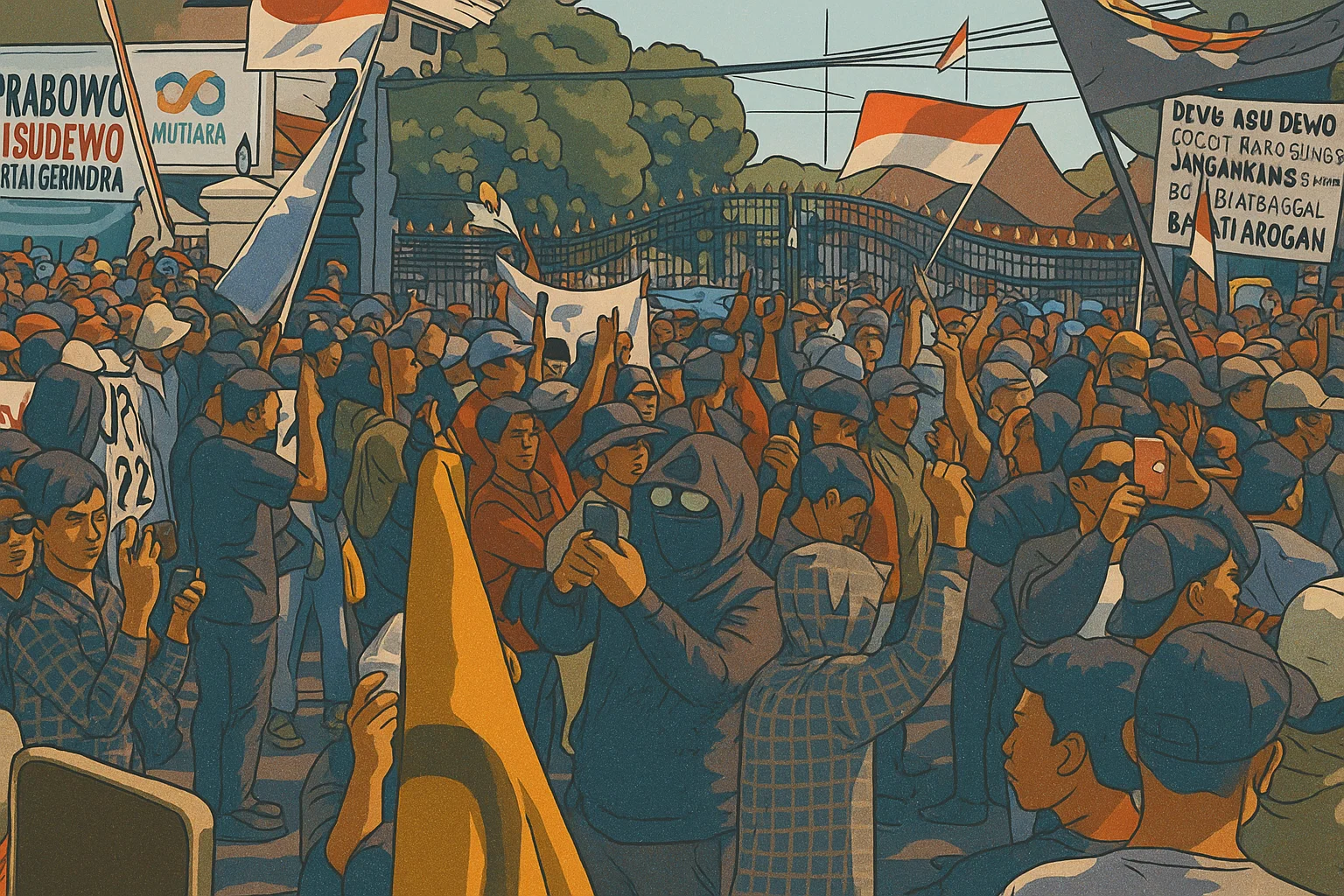 Ilustrasi - Suasana aksi demo Aliansi Masyarakat Pati Bersatu, Rabu 13 Agustus 2025.
